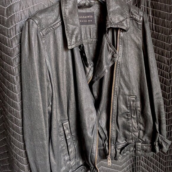 All Saints Black Jean Jacket - Picture 2 of 16